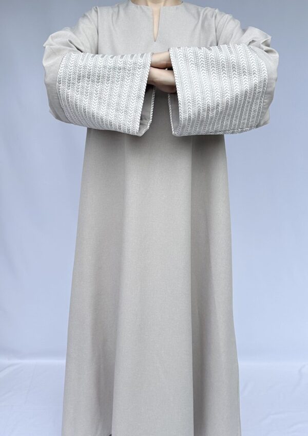 Taupe Abaya Dress - Image 3
