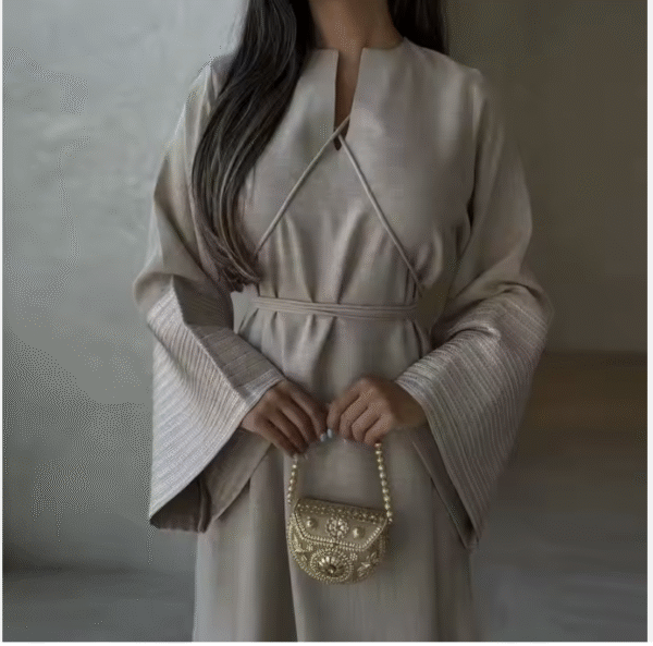 Taupe Abaya Dress - Image 5