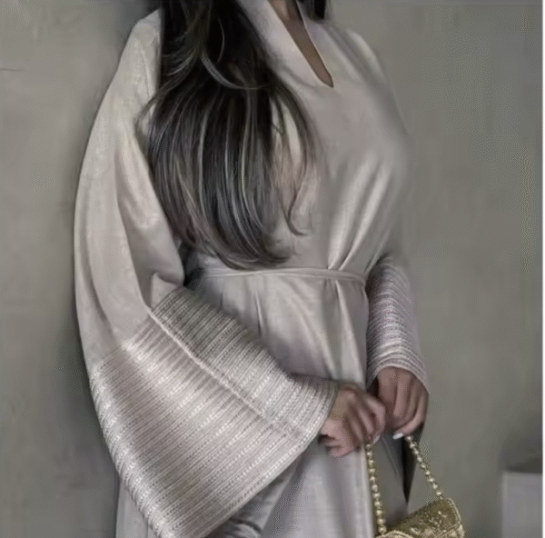 Taupe Abaya Dress - Image 6